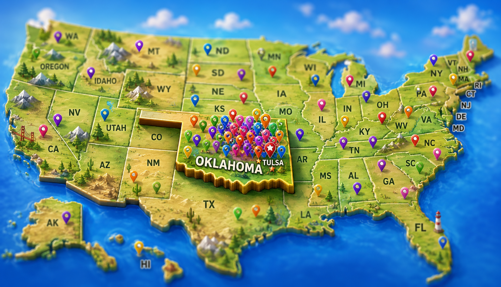 3D Okie Drops Map